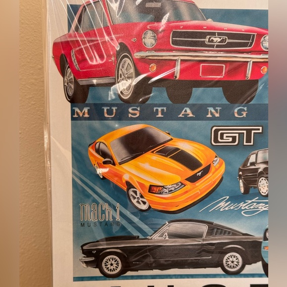FORD MUSTANG PAST & PRESENT COLLECTIBLE TIN SIGN. SEALED - Picture 5 of 7
